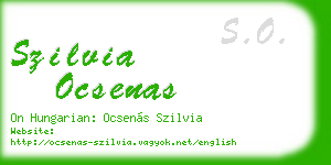 szilvia ocsenas business card