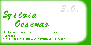 szilvia ocsenas business card